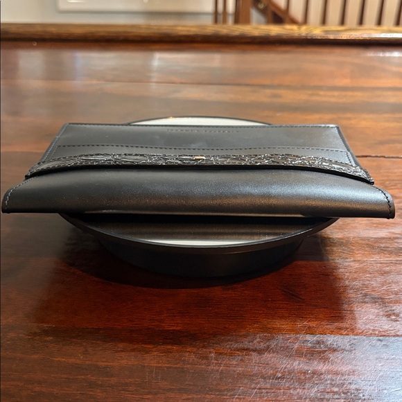 GIUSEPPE ZANOTTI Black Leather Envelope Clutch